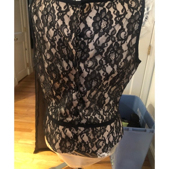 Ultra Dress Collection large black lace,nude lined button back sleeveless - Picture 6 of 10